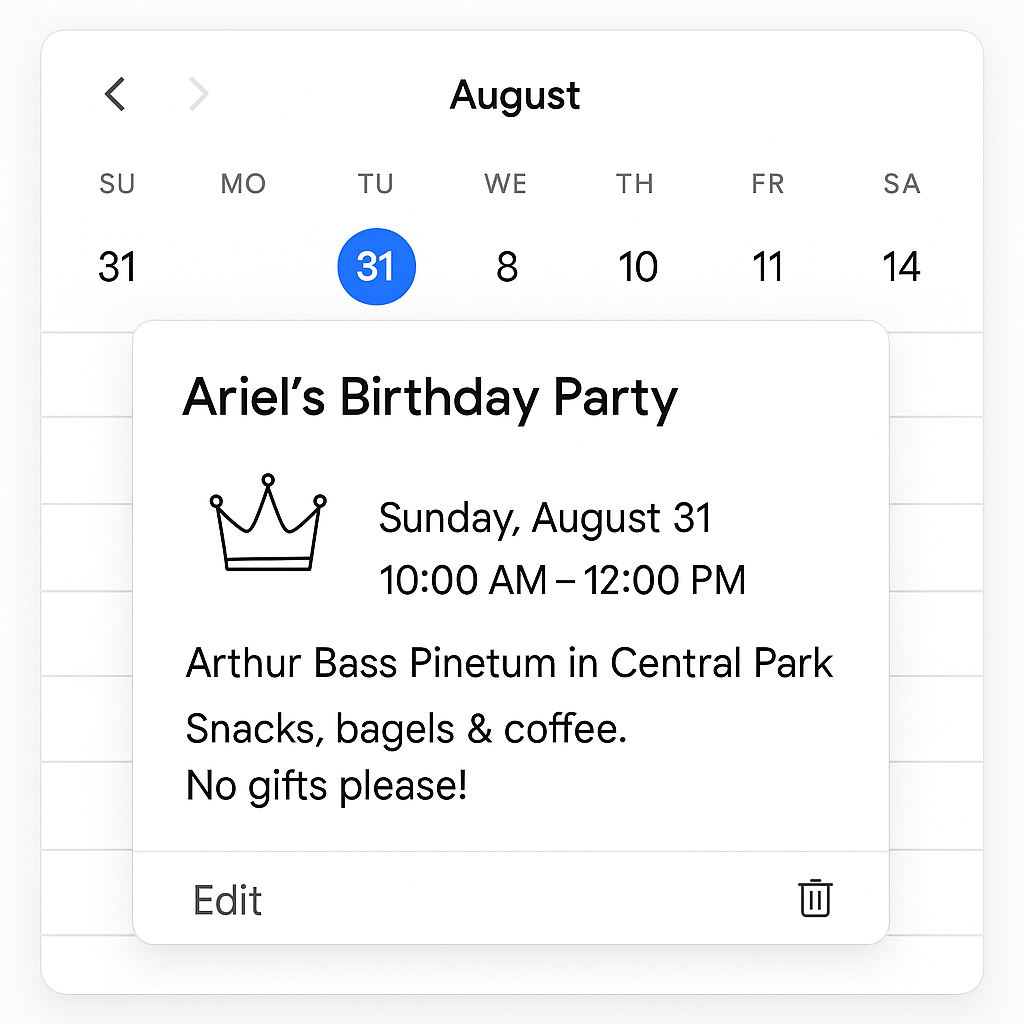 Calendar event